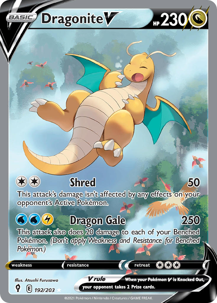 Dragonite V (Alternate Full Art) - 192/203 (SWSH07) Ultra Rare - Near Mint Holofoil