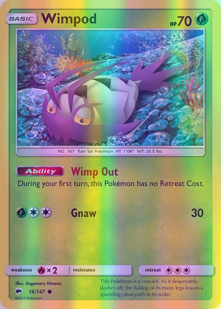 Wimpod - 016/147 (SM:BUS) Common - Near Mint Reverse Holofoil