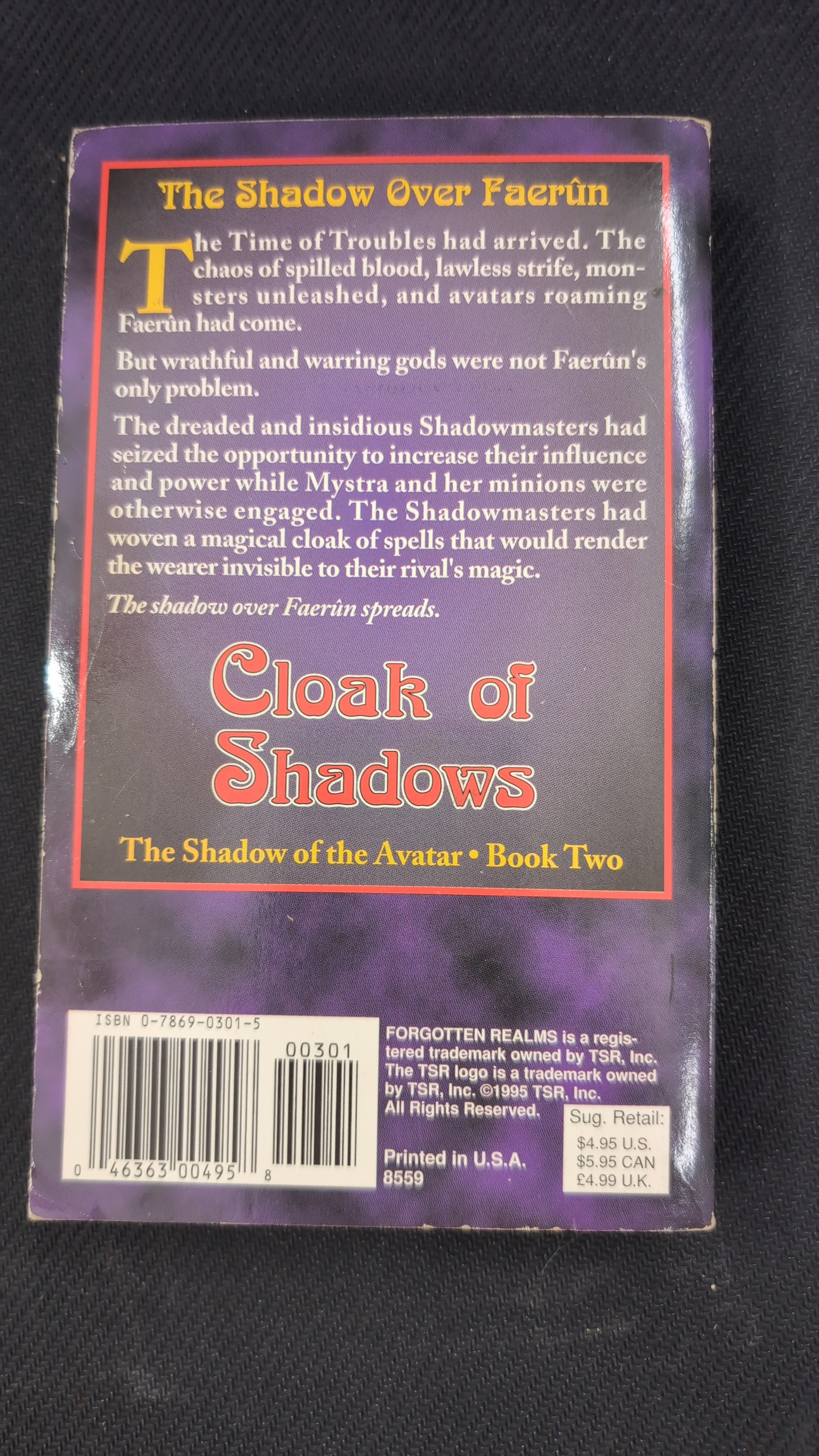 Forgotten Realms: Cloak of Shadows - The Shadow of the Avatar Book II [ Paperback ] (USED)