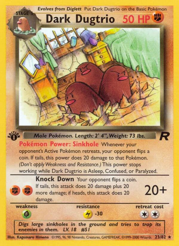 Dark Dugtrio - 23/82 (TR) Rare - Heavy Played 1st Edition