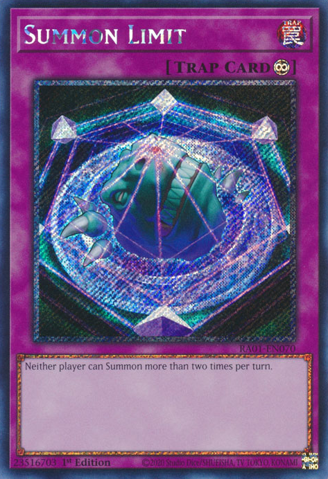 Summon Limit (RA01-EN070) Platinum Secret Rare - Near Mint 1st Edition