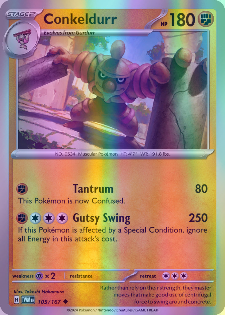 Conkeldurr - 105/167 (TWM) Uncommon - Near Mint Reverse Holofoil