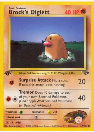 Brock's Diglett (67/132) 1st Edition