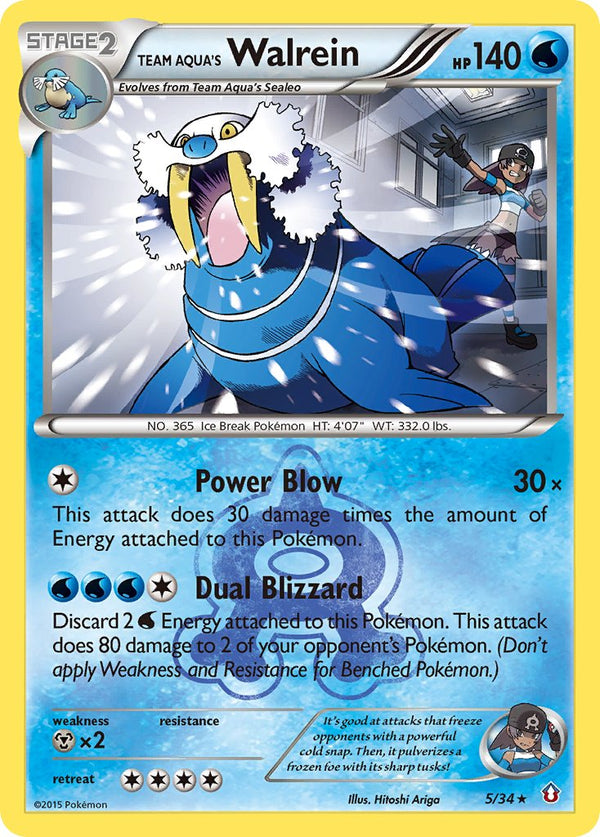 Team Aqua's Walrein - 005/034 (DCR) Holo Rare - Near Mint Holofoil