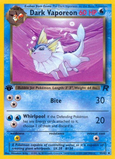 Dark Vaporeon (45/82) 1st Edition