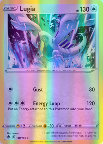 Lugia - 140/189 (SWSH03) Rare - Near Mint Reverse Holofoil