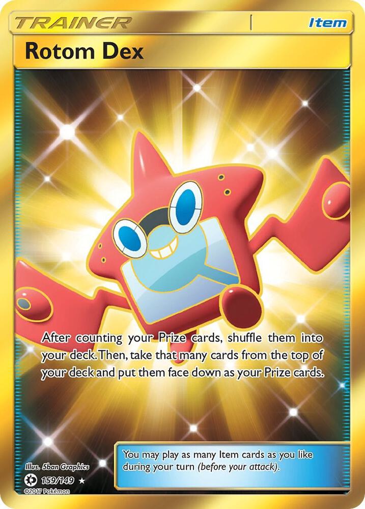Rotom Dex (Secret) - 159/149 (SM01) Secret Rare - Light Play Holofoil