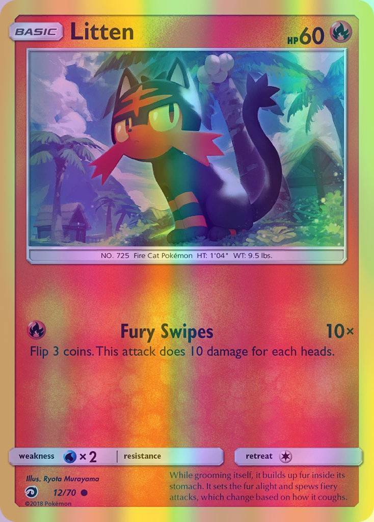 Litten - 12/70 (DRM) Common - Near Mint Reverse Holofoil
