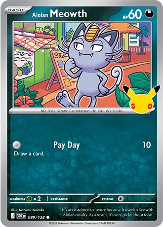 Alolan Meowth - 089/128 (30C) Common
