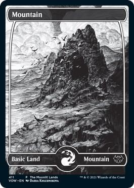 Mountain [#411 Full Art B&W] (VOW-C-PP-FOIL)