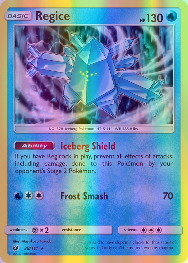 Regice - 028/111 (CIN) Holo Rare - Near Mint Reverse Holofoil