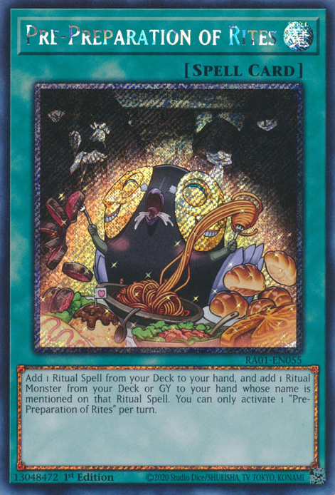 Pre-Preparation of Rites (RA01-EN055) Platinum Secret Rare - Near Mint 1st Edition