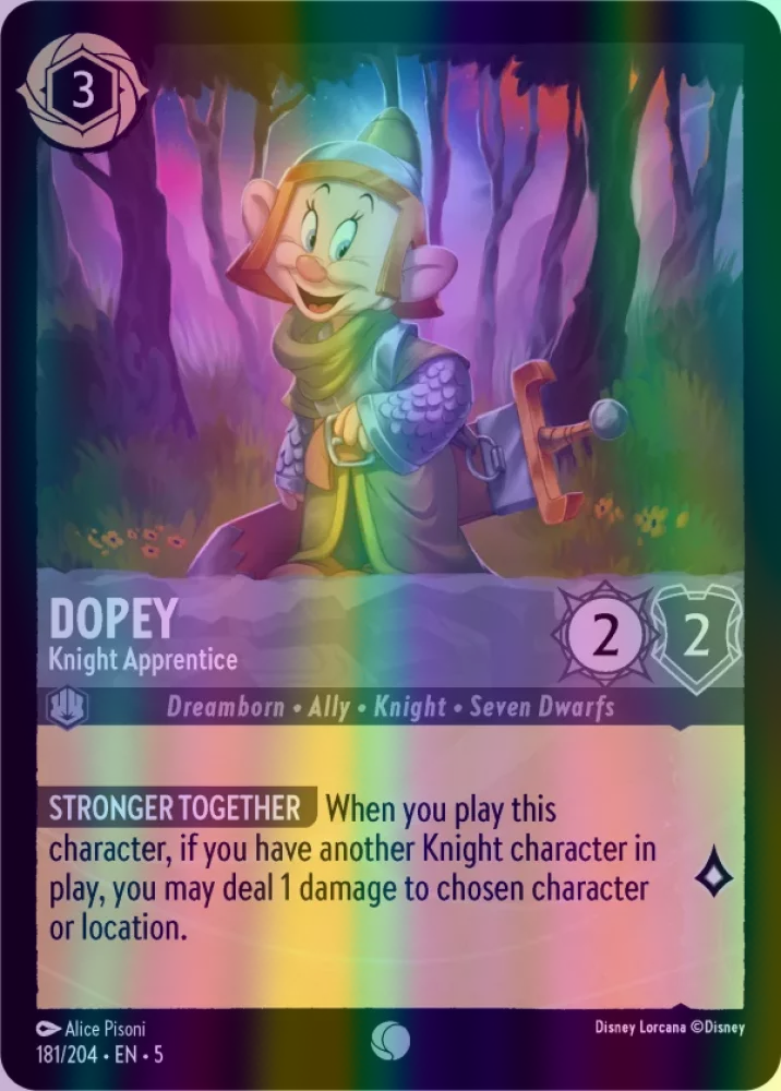 Dopey - Knight Apprentice (Shimmering Skies 181/204) Common - Near Mint Cold Foil