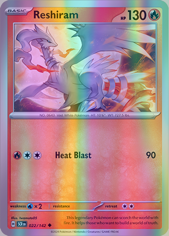 Reshiram - 022/142 (SCR) Uncommon - Near Mint Reverse Holo