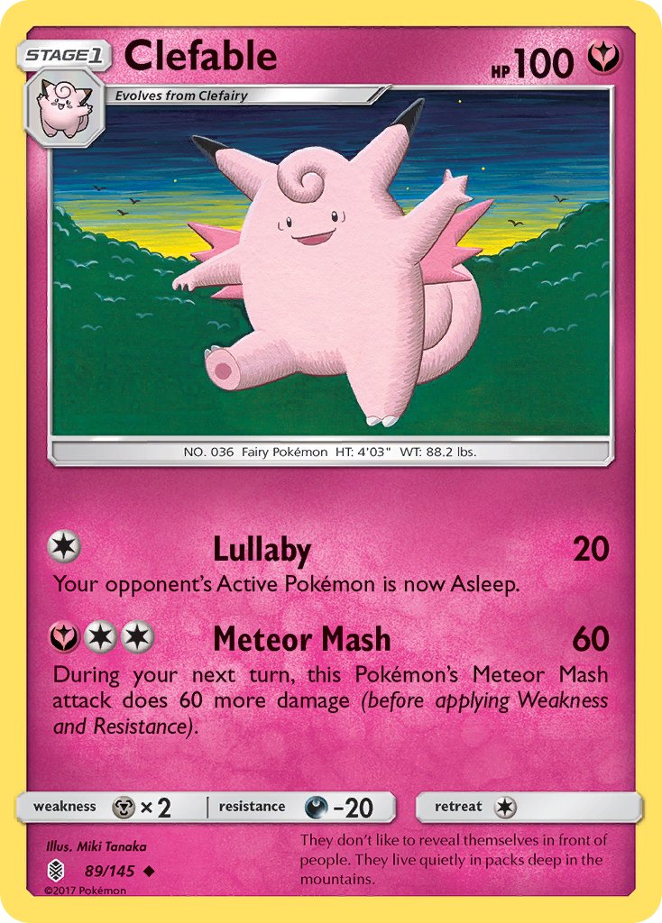 Clefable - 089/145 (SM:GRI) Uncommon - Near Mint