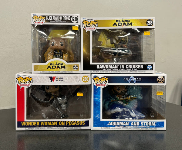 Helene Charity Raffle: POP Figure DC POP Rides Bundle - Wonder Woman, Aquaman and Storm, Black Adam, Hawkman  ($127 Value)