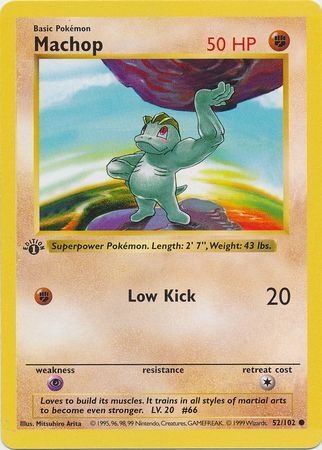 Machop - 052/102 (BS) 1st Edition Common - Near Mint