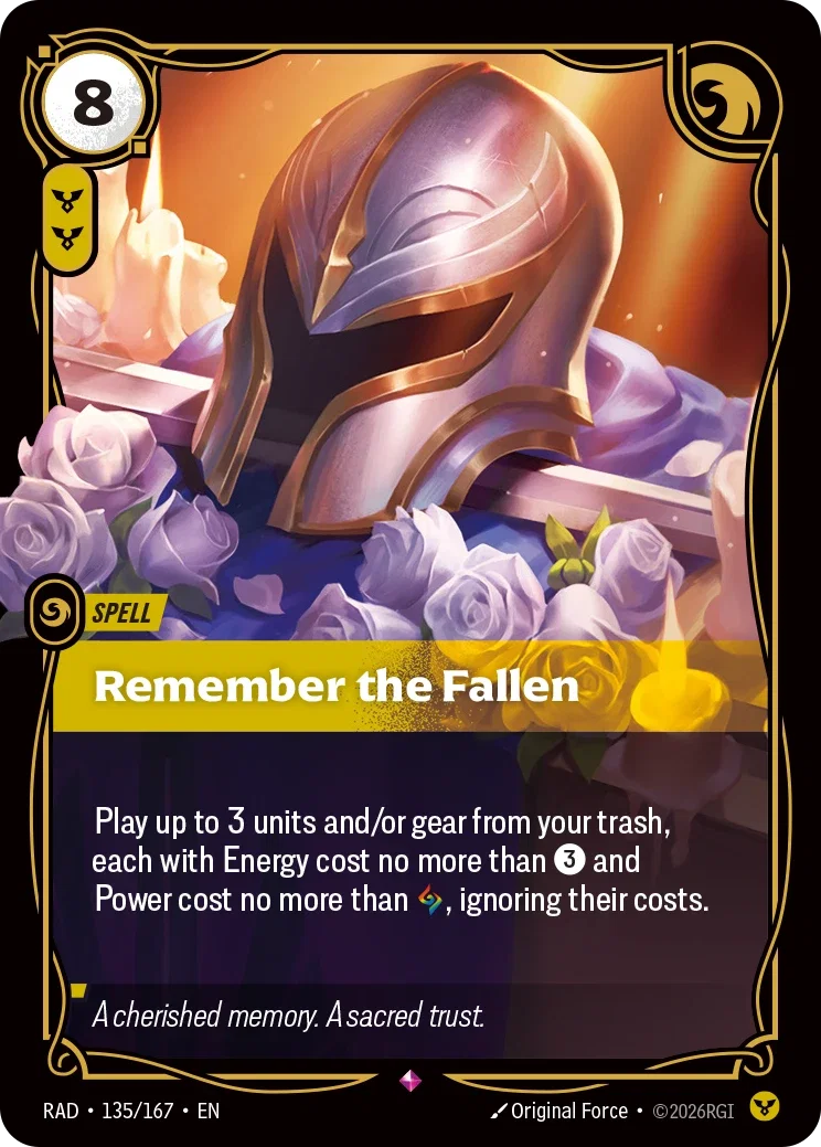Remember the Fallen - 135/167 (RAD) Rare