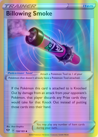 Billowing Smoke - 158/189 (SWSH03) Uncommon - Near Mint Reverse Holofoil