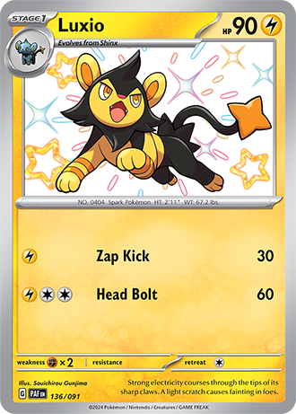 Luxio - 136/091 (PAF) Secret Rare - Near Mint Holofoil