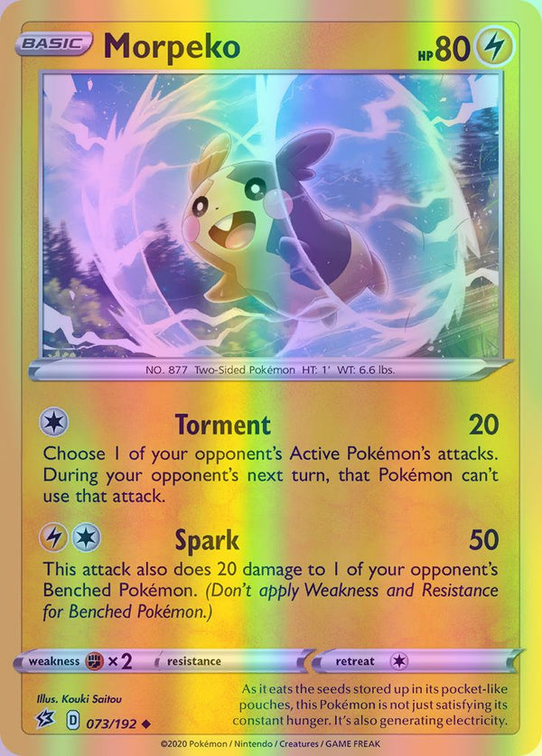 Morpeko - 073/192 (SWSH02) Uncommon - Near Mint Reverse Holofoil