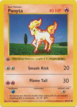 Ponyta - 060/102 (BS) 1st Edition Common - Near Mint