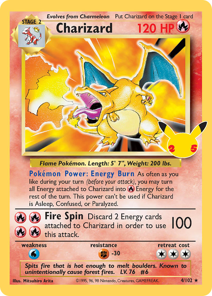 Charizard - 4/102 (CLB:CC) Classic Collection - Near Mint Holofoil