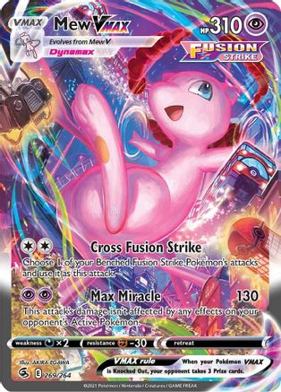 Mew VMAX (Alternate Art Secret) - 269/264 (SWSH08) Secret Rare - Moderate Play Holofoil