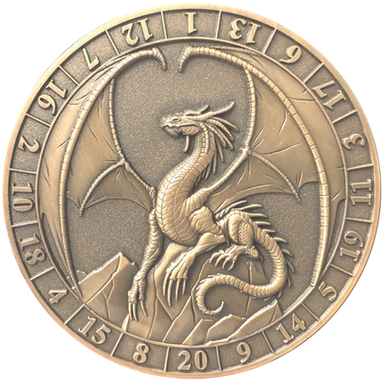 Dice Coin d20 Lawful Gold Dragon