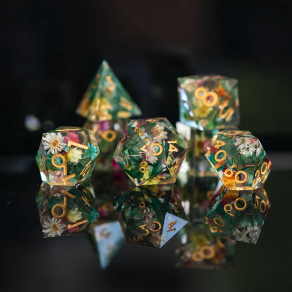 Botanical Gardens Sharp-Edged Resin Dice Set