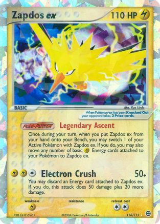 Zapdos ex (116/112) Moderate Play
