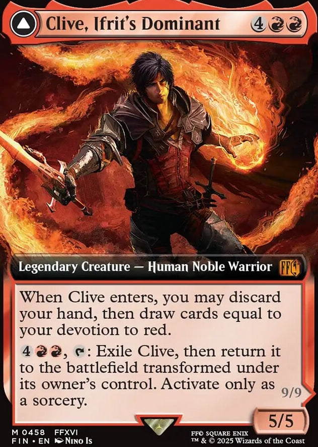 Clive, Ifrit's Dominant // Ifrit, Warden of Inferno [ #0458 Extended Art ] (FIN-M)