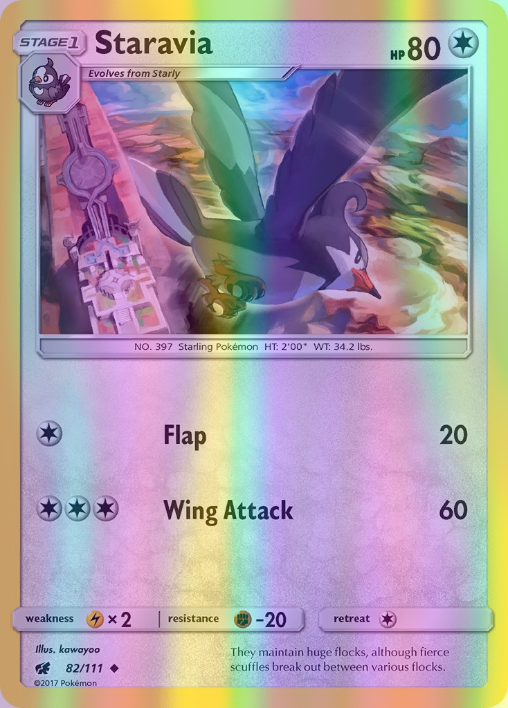 Staravia - 082/111 (CIN) Uncommon - Near Mint Reverse Holofoil