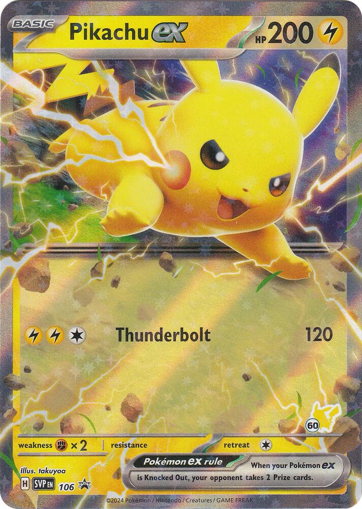 Pikachu ex (Pikachu 60) - 106 (SVP) Promo - Near Mint Holofoil