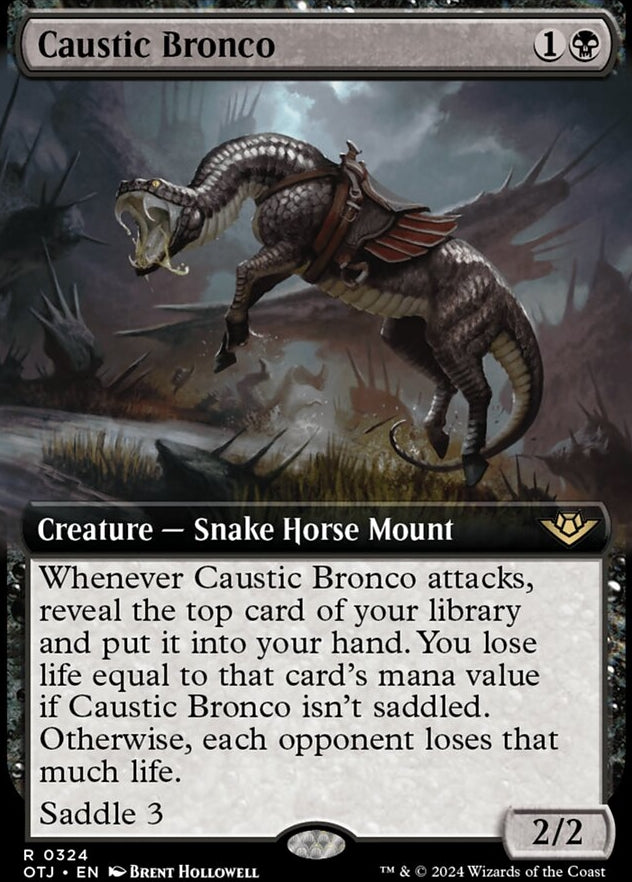 Caustic Bronco [#0324 Extended Art] (OTJ-R-FOIL)