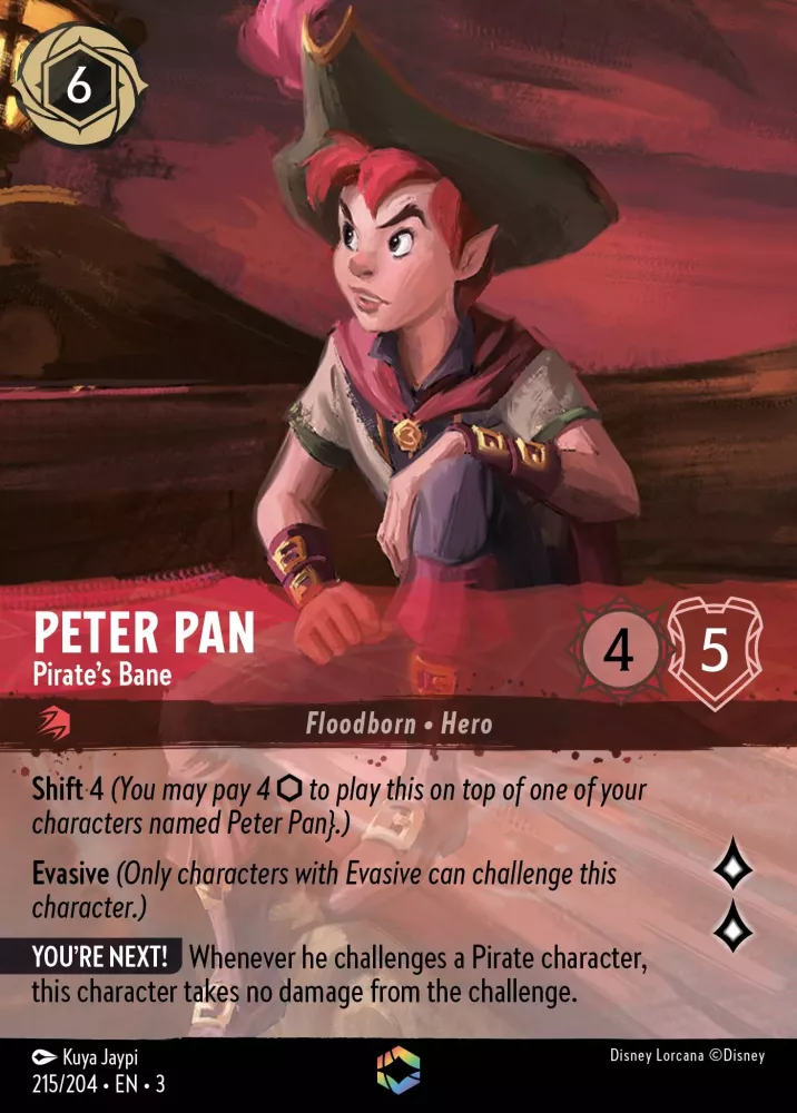 Peter Pan - Pirate's Bane (Alternate Art) (Into the Inklands 215/204) Enchanted - Near Mint Holofoil