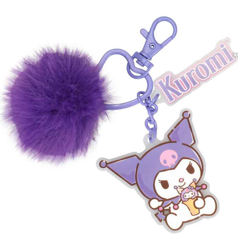 Kuromi Multi-Charm and Pom Pom Key Chain