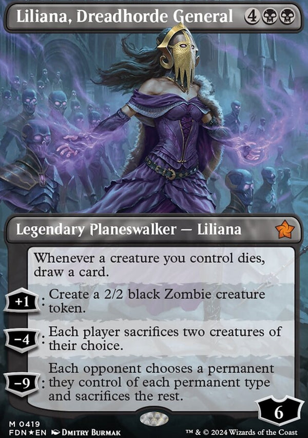 Liliana, Dreadhorde General [#0419 Mana Foil] (FDN-M)