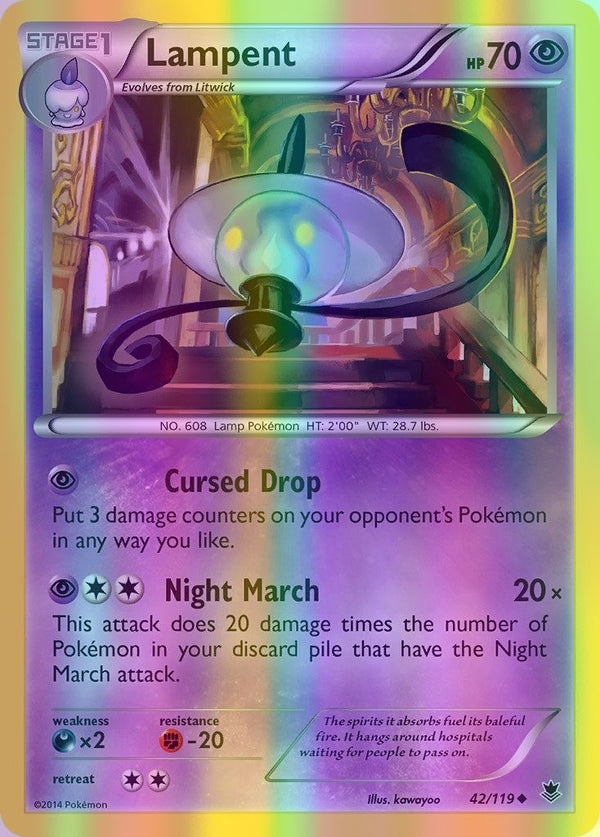 Lampent - 042/119 (PHF) Uncommon - Near Mint Reverse Holofoil