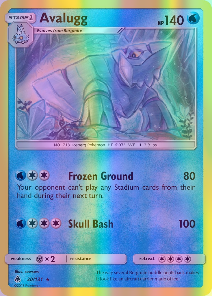 Avalugg - 030/131 (FLI) Rare - Near Mint Reverse Holofoil