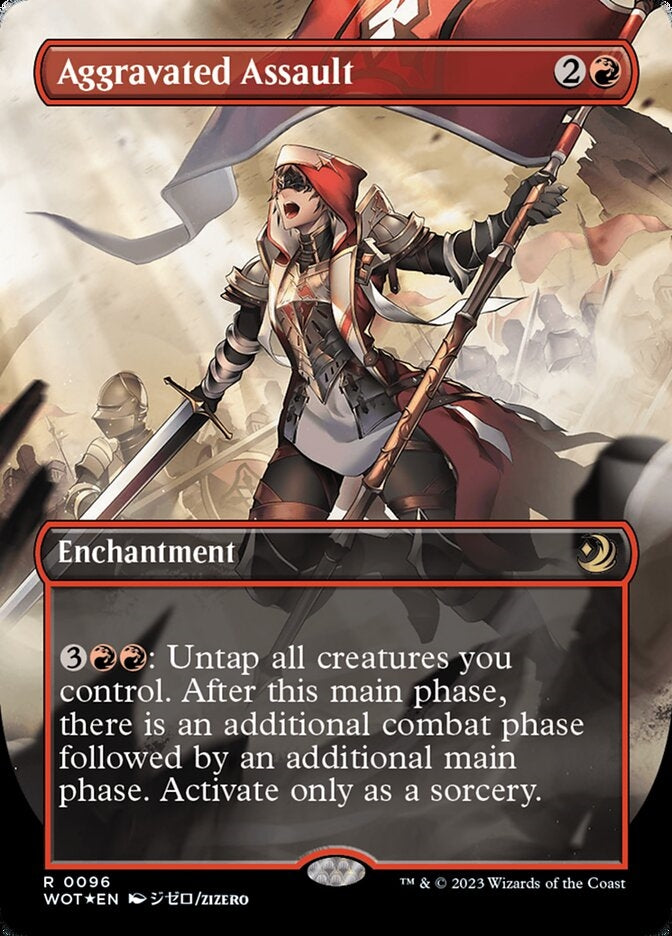 Aggravated Assault [#0096 Anime Borderless Confetti Foil] (WOT-R)