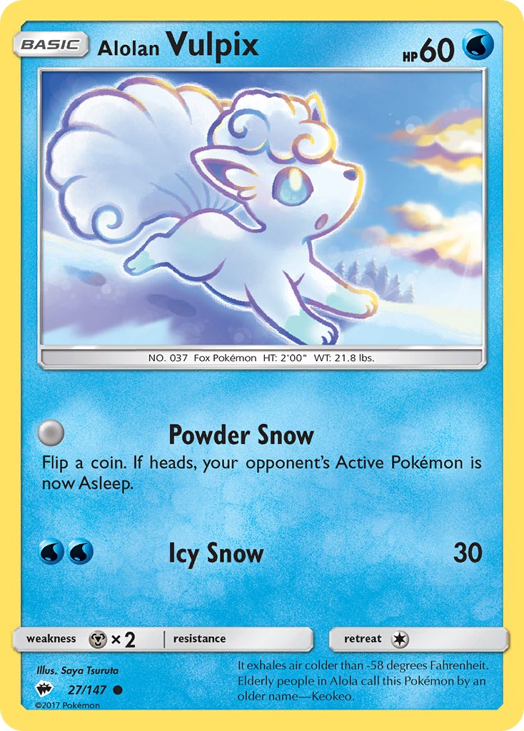 Alolan Vulpix - 027/147 (SM:BUS) Common - Near Mint