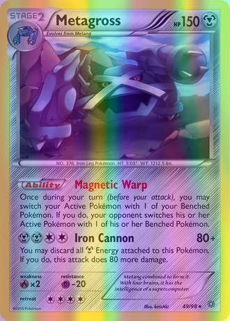 Metagross - 049/098 (AOR) Rare - Near Mint Reverse Holofoil