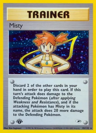 Misty - 18/132 (G1) Holo Rare - Light Play Unlimited Holofoil
