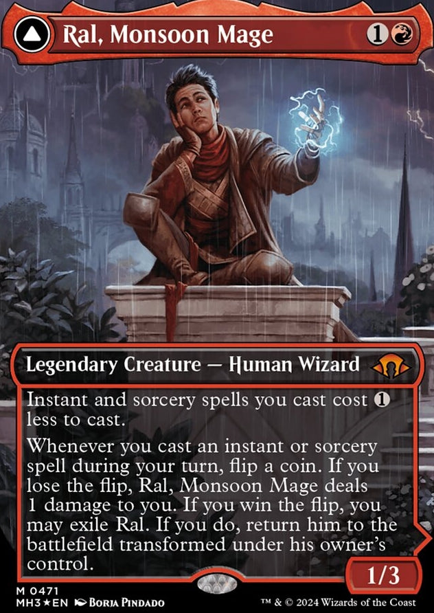 Ral, Monsoon Mage // Ral, Leyline Prodigy [#0471 Textured Foil] (MH3-M)