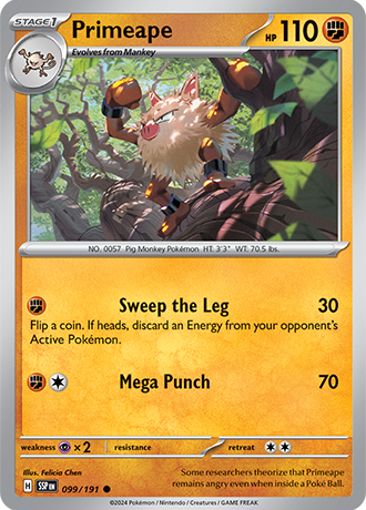 Primeape - 099/191 (SSP) Common - Near Mint