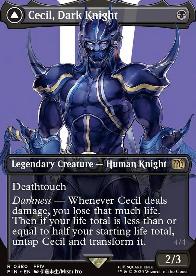 Cecil, Dark Knight // Cecil, Redeemed Paladin [ #0380 Borderless Alternate Art ] (FIN-R)