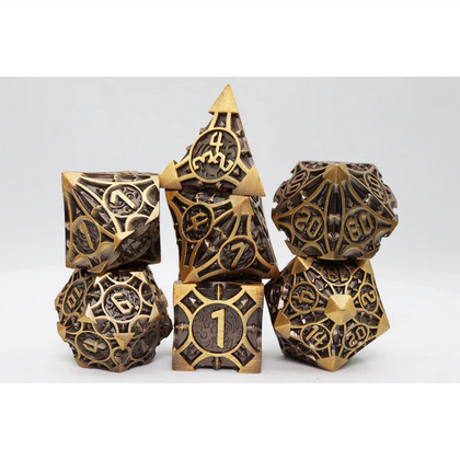 Quiver of Arrows: Golden Arrow - Metal RPG Dice Set