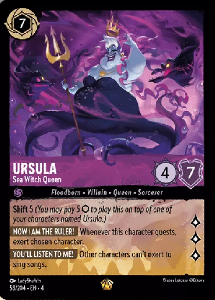 Ursula - Sea Witch Queen (Ursula's Return 058/204) Legendary - Near Mint