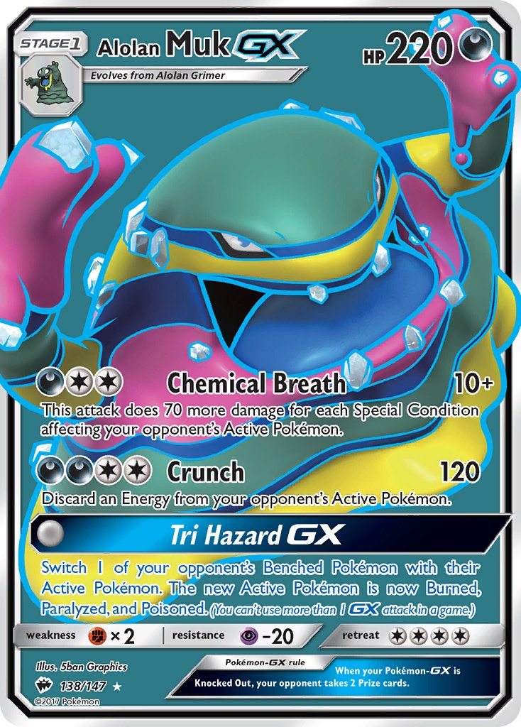 Alolan Muk GX (Full Art) - 138/147 (SM:BUS) Ultra Rare - Near Mint Holofoil